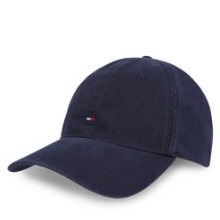 Czapka z daszkiem Tommy Hilfiger. Niebieskie czapki i kapelusze damskie Tommy Hilfiger, bez wzorów. Za 99.99 zł.