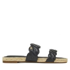 Espadryle Tommy Hilfiger. Czarne espadryle damskie Tommy Hilfiger, bez wzorów, bez obcasa, bez zapięcia. Za 289.99 zł.