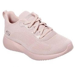 Buty do chodzenia damskie Skechers Bobs Squad. Czerwone obuwie sportowe damskie Skechers, bez wzorów, z materiału, trekkingowe. Za 219.99 zł.