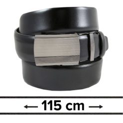 Pasek Czarny do Spodni 115 cm, Automatyczna Klamra, Skórzany, Elegancki -VICTORIO. Czarne paski damskie Victorio, bez wzorów, ze skóry, eleganckie. Za 99.00 zł.