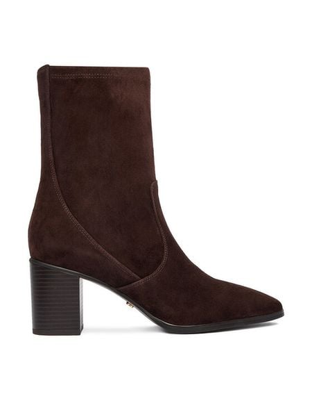 Gino Rossi Botki EO-TINA-1746 Brązowy. Brązowe botki damskie Gino Rossi, ze skóry, bez obcasa, na słupku, bez zapięcia. Za 479.99 zł.