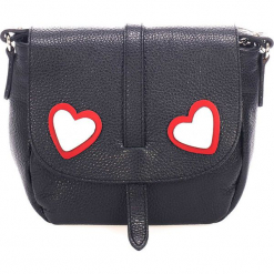 Skórzana torebka w kolorze czarnym - 35 x 30 x 10 cm. Czarne torby na ramię damskie Black Bags. W wyprzedaży za 260.95 zł.