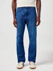 MESKIE SPODNIE JEANSOWE WRANGLER FRONTIER DIGITAL BLUE 112362454. Niebieskie spodnie materiałowe męskie Wrangler, l, bez wzorów, z jeansu. Za 279.99 zł.