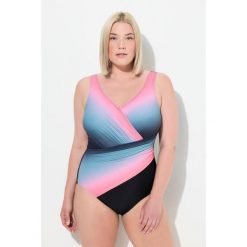 Damski Kostium kąpielowy cieniowanie miękkie miseczki drapowanie. Czarne kostiumy jednoczęściowe damskie Ulla Popken, plus size, bez wzorów, z elastanu, sportowe, plus size, do pływania. Za 244.99 zł.