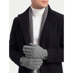 Rękawiczki Beverly Hills Polo Club. Szare rękawiczki męskie Beverly Hills Polo Club, bez wzorów, z dzianiny. Za 49.99 zł.