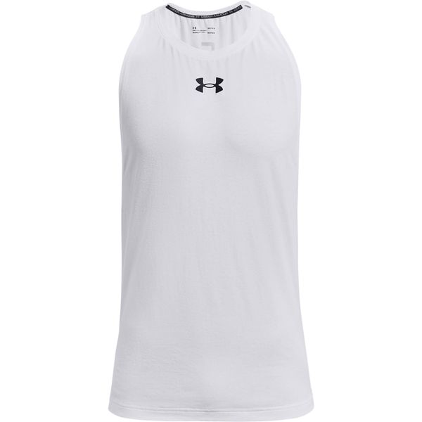 Tank top Under Armour Baseline coton. Białe t-shirty męskie Under Armour, xs, bez wzorów, z bawełny, bez kołnierzyka. Za 138.80 zł.