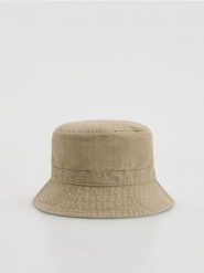 Kapelusz typu bucket hat - beżowy. Brązowe czapki i kapelusze męskie Reserved, bez wzorów. Za 59.99 zł.