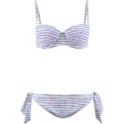Bikini na fiszbinach (2 części) bonprix niebiesko-biały z nadrukiem. Bikini damskie marki bonprix. Za 37.99 zł.