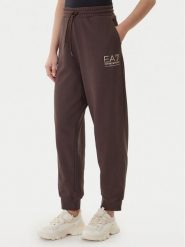 EA7 Emporio Armani Spodnie dresowe 7W000418 AF12473 U6063 Brązowy Regular Fit. Brązowe spodnie dresowe damskie EA7 Emporio Armani, s, bez wzorów, z bawełny. Za 349.99 zł.