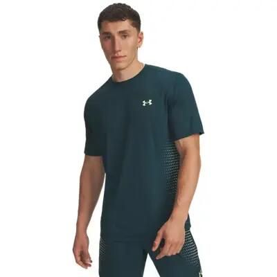 Koszulka Under Armour Tech Play. Zielone koszulki sportowe męskie Under Armour, m, z aplikacjami, z materiału, bez kołnierzyka, bez ramiączek, na fitness i siłownię. Za 228.99 zł.