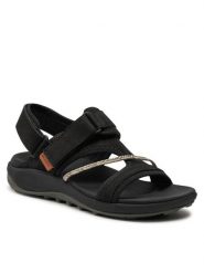 Merrell Sandały Terran 4 Backstrap J006412 Czarny. Czarne klapki damskie Merrell, bez wzorów, ze skóry, bez obcasa, na płaskiej podeszwie, bez zapięcia. Za 339.99 zł.