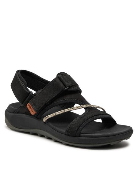 Merrell Sandały Terran 4 Backstrap J006412 Czarny. Czarne klapki damskie Merrell, bez wzorów, ze skóry, bez obcasa, na płaskiej podeszwie, bez zapięcia. Za 309.99 zł.
