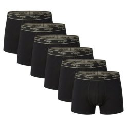 WRANGLER Bokserki Męskie Bawełniane Czarne Klasyczne Odwin Trunks Black. Czarne bokserki męskie Wrangler, m, bez wzorów, z bawełny. W wyprzedaży za 99.99 zł.