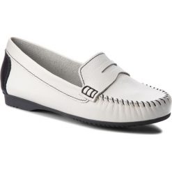 Mokasyny MARCO TOZZI - 2-24225-20 White/Navy 184. Białe mokasyny damskie Marco Tozzi, ze skóry ekologicznej. W wyprzedaży za 139.00 zł.