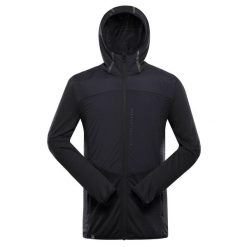 Bluza męska trekkingowa z kapturem Alpine Pro Zoll. Czarne bluzy męskie Alpine Pro, m, bez wzorów, z kapturem. W wyprzedaży za 349.00 zł.