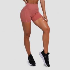 Szorty damskie fitness slim z wysoką talią łososiowe FIT. Czerwone szorty sportowe damskie GYMBEAM, l, bez wzorów, z elastanu, sportowe, do biegania. Za 85.90 zł.