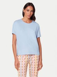 Triumph Koszulka piżamowa Mix & Match 10218281 Błękitny Relaxed Fit. Niebieskie koszule nocne damskie Triumph, bez wzorów, z bawełny, bez ramiączek. Za 99.99 zł.