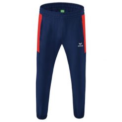 Spodnie dresowe prezentacyjne Erima Team. Czerwone eleganckie spodnie męskie Erima, s, bez wzorów, z dresówki. W wyprzedaży za 119.50 zł.