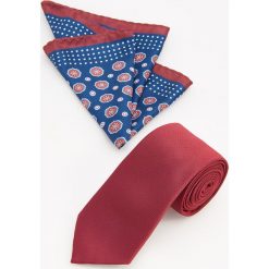 Krawat i poszetka - Bordowy. Czerwone krawaty i muchy Reserved. Za 59.99 zł.