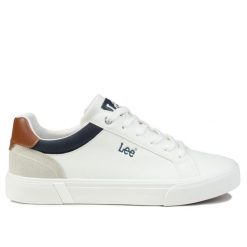Buty męskie sportowe trampki Lee BRIXTON MEN LOW. Białe trampki męskie Lee, bez wzorów, z jeansu, eleganckie, przed kostkę, bez zapięcia. Za 189.00 zł.