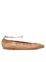 TWINSET Baleriny 251TCP150 Brązowy. Brązowe baleriny damskie Twinset, bez wzorów, ze skóry, bez obcasa. Za 399.99 zł.