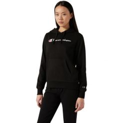 Bluza damska Champion Hooded Sweatshirt 118097. Czarne bluzy sportowe damskie Champion, bez wzorów, bez kaptura, na fitness i siłownię. Za 282.40 zł.