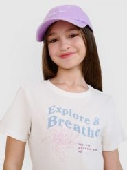 4F T-shirt regular z nadrukiem dziewczęcy - biały 122 (6-7 lat). Białe t-shirty i topy dla dziewczynek 4f, bez wzorów, z bawełny, bez ramiączek. W wyprzedaży za 19.99 zł.