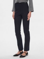 Tommy Hilfiger Spodnie materiałowe Elevated WW0WW39721 Granatowy Slim Fit. Niebieskie spodnie materiałowe damskie Tommy Hilfiger, bez wzorów, z materiału. Za 339.99 zł.