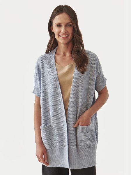 Tatuum Kardigan Pulover T2416.106B Niebieski Regular Fit. Niebieskie kardigany damskie Tatuum, l, bez wzorów, z syntetyku. Za 169.99 zł.