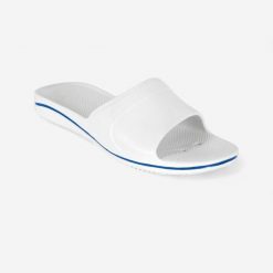 Klapki basenowe męskie Nabaiji 100 Plus. Białe klapki męskie Decathlon, z materiału. Za 49.99 zł.