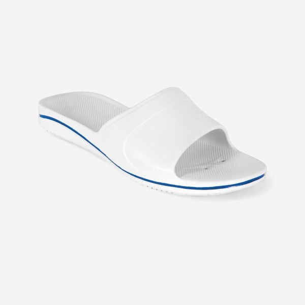 Klapki basenowe męskie Nabaiji 100 Plus. Białe klapki męskie NABAIJI, z materiału. Za 49.99 zł.