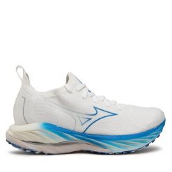 Kobieta Bieganie Buty Mizuno Wave Neo Wind. Białe obuwie sportowe damskie Mizuno, bez wzorów, z materiału, do biegania, mizuno wave. Za 839.99 zł.