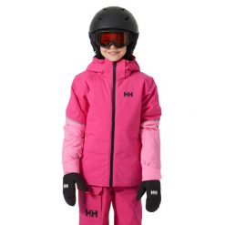 Dziecięca kurtka narciarska Helly Hansen Jewel. Czerwone kurtki i płaszcze dla dziewczynek Helly Hansen, na lato, bez wzorów, z materiału, bez kaptura. Za 506.10 zł.