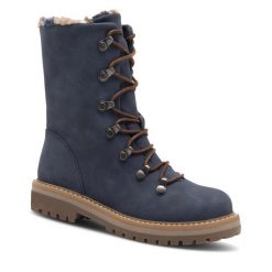 Trzewiki Jenny Fairy. Niebieskie botki damskie Jenny Fairy, bez obcasa, na płaskiej podeszwie, bez zapięcia. Za 179.99 zł.