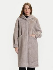 Rinascimento Futro CFC0122225003 Szary Regular Fit. Szare płaszcze damskie Rinascimento, xs, bez wzorów, z futra, bez kaptura. Za 719.99 zł.