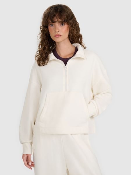 4F Bluza dresowa nierozpinana bez kaptura damska - beżowa L. Brązowe bluzy damskie 4f, l, bez wzorów, z bawełny, bez kaptura. Za 159.99 zł.