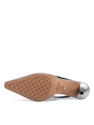 Nine West Czółenka WFA3377-1 Srebrny. Szare czółenka damskie Nine West, bez wzorów, ze skóry, bez obcasa, bez zapięcia. Za 249.99 zł.
