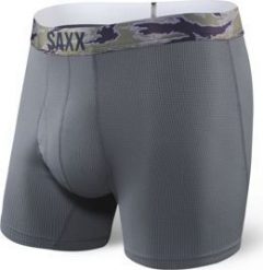 SAXX Bokserki męskie Quest 2.0 Boxer Fly Dark Charcoal r. S (SXBB70FCHA). Szare bokserki męskie Saxx, m, bez wzorów. Za 103.99 zł.