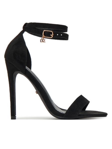 DeeZee Sandały LB0607-1 Czarny. Czarne sandały damskie DeeZee, bez wzorów, z materiału, bez obcasa, na szpilce, bez zapięcia. Za 139.99 zł.