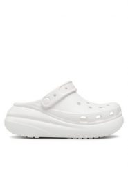 Crocs Klapki Classic Crush Clog 207521 Biały. Białe klapki damskie Crocs, bez wzorów, z tworzywa sztucznego, bez obcasa. W wyprzedaży za 229.99 zł.