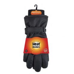Ciepłe rękawiczki narciarskie L-XL dla mężczyzn - Komfort i Ochrona. Czarne rękawiczki męskie HEAT HOLDERS, na zimę, bez wzorów, eleganckie. Za 208.99 zł.