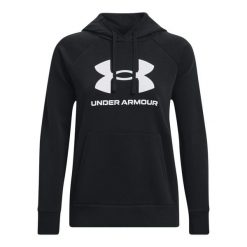 Bluza damska z kapturem Under Armour Rival Fleece Big Logo. Białe bluzy sportowe damskie Under Armour, bez wzorów, z kapturem, do biegania. Za 276.50 zł.