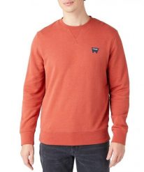 WRANGLER SIGN OFF CREW MĘSKA BLUZA KLASYCZNA ETRUSCAN RED W6589HA11 112146190. Czerwone bluzy męskie Wrangler, m, bez wzorów, bez kaptura. Za 139.99 zł.