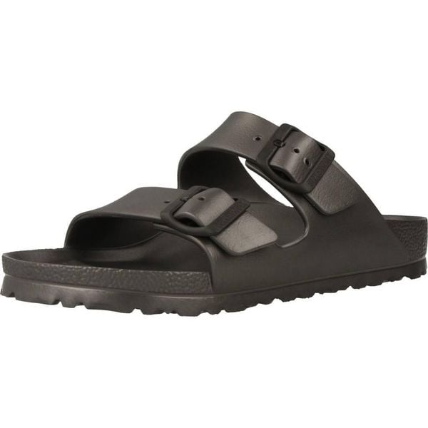 Klapki Birkenstock Arizona Eva. Czarne klapki damskie Birkenstock, bez wzorów, z materiału, bez obcasa. Za 209.00 zł.