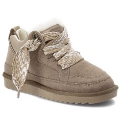 Beżowe Botki Vinceza Stylowe Obuwie Damskie Z Futerkiem. Brązowe kozaki damskie VINCEZA, bez obcasa. Za 169.99 zł.