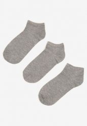 Szare Skarpety z Bawełny 3-Pack Salloren. Szare skarpety damskie Renee, bez wzorów, z bawełny. Za 4.99 zł.