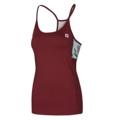 Damski tank top Ocun Artista wine. Czerwone koszulki sportowe damskie Ocun, m, bez wzorów, bez kołnierzyka, bez ramiączek, wspinaczkowe. Za 161.50 zł.