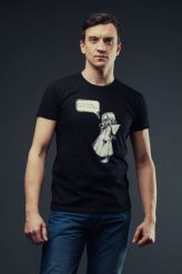 T-shirt MIASTO JEST MOJE męski czarny. Czarne koszulki sportowe męskie Hultaj Polski, l, bez wzorów, z bawełny, biznesowe, bez kołnierzyka. Za 99.00 zł.
