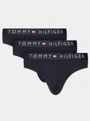 Tommy Hilfiger Komplet 3 par slipów UM0UM03182 Granatowy. Niebieskie slipki męskie Tommy Hilfiger, m, bez wzorów, z bawełny. Za 179.99 zł.