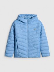 4F Kurtka z wypełnieniem syntetycznym dziewczęca - niebieska 164 (13-14 lat). Niebieskie kurtki i płaszcze dla dziewczynek 4f, bez wzorów, z materiału, bez kaptura. Za 159.99 zł.